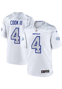 James Cook  Nike Buffalo Bills White Alt Game Football Jersey