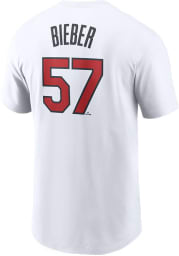Shane Bieber Cleveland Indians White Little League Short Sleeve Player T Shirt
