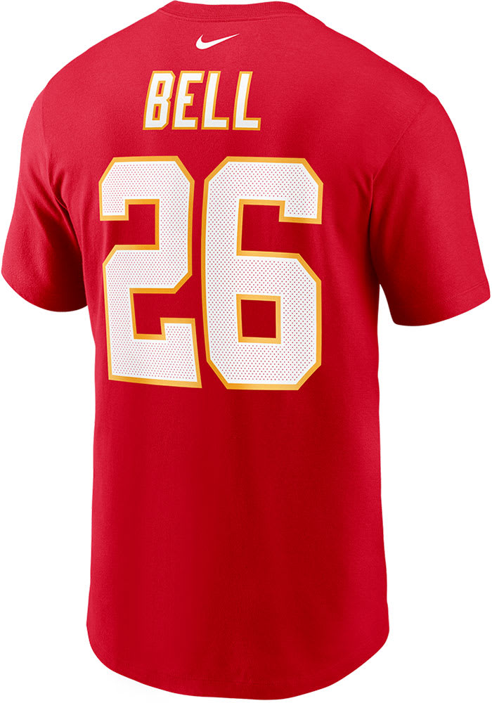 Le'Veon Bell Kansas City Chiefs Red Name and Number Short Sleeve Player T Shirt