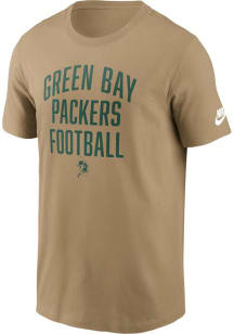 Nike Green Bay Packers Tan Rewind Essential Short Sleeve T Shirt