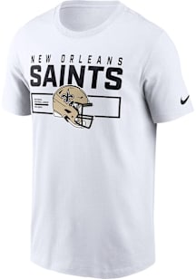 Nike New Orleans Saints White Helmet Essential Short Sleeve T Shirt
