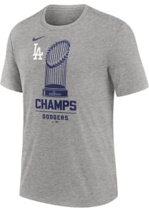 Nike Los Angeles Dodgers Grey 2024 WS Champion 1 Short Sleeve T Shirt