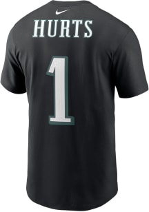 Jalen Hurts Philadelphia Eagles Black Name Number Short Sleeve Player T Shirt