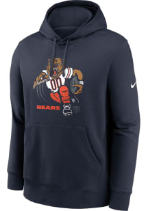Nike Chicago Bears Mens Navy Blue Club Hoodie Long Sleeve Hoodie