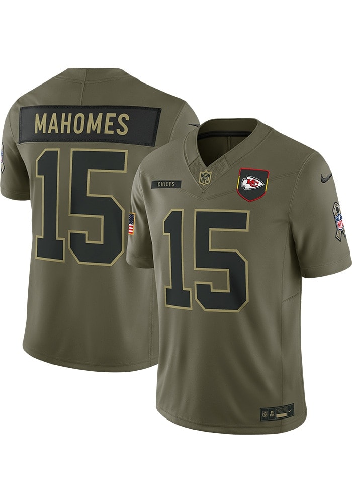 NFL Chiefs マホームズ ユニフォーム Patrick Mahomes Kansas City Chiefs Mens OLIVE Salute to Service