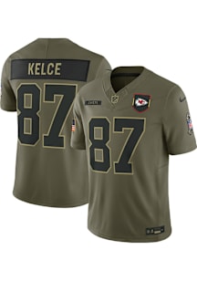 Travis Kelce Nike Kansas City Chiefs Mens Olive Salute to Service Limited Football Jersey