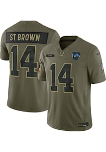 Amon-Ra St. Brown Nike Detroit Lions Mens Olive Salute to Service Limited Football Jersey