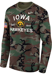Mens Iowa Hawkeyes Olive Nike Military Appreciation Dri-FIT Tee