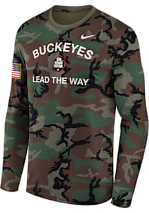 Mens Ohio State Buckeyes Olive Nike Military Appreciation Dri-FIT Tee