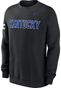 Nike Kentucky Wildcats Mens Black Club Fleece Long Sleeve Crew Sweatshirt