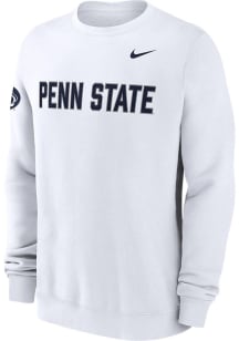 Mens Penn State Nittany Lions White Nike Club Fleece Crew Sweatshirt