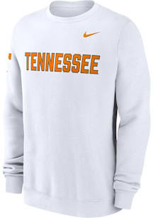 Nike Tennessee Volunteers Mens White Club Fleece Long Sleeve Crew Sweatshirt
