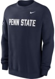 Nike Penn State Nittany Lions Mens Navy Blue Club Fleece Long Sleeve Crew Sweatshirt