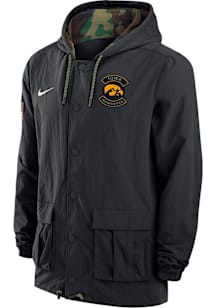 Mens Iowa Hawkeyes Black Nike Military Appreciation Dri-FIT Light Weight Jacket