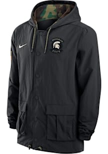 Mens Michigan State Spartans Black Nike Military Appreciation Dri-FIT Light Weight Jacket