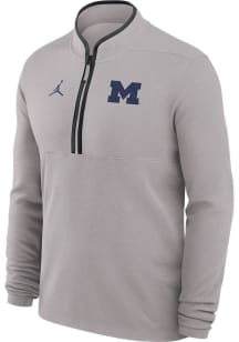 Mens Michigan Wolverines Grey Nike Victory Qtr Zip Pullover
