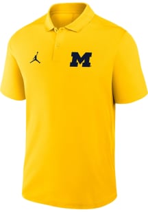 Mens Michigan Wolverines Yellow Nike Victory Short Sleeve Polo Shirt
