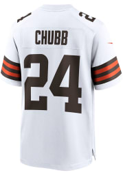 Nick Chubb Nike Cleveland Browns White Road Game Football Jersey