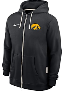 Mens Iowa Hawkeyes Black Nike Dri-Fit Long Sleeve Zip