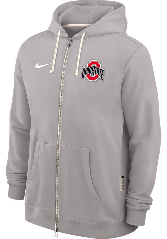 Nike Ohio State Buckeyes Mens GREY Dri-Fit Zip - 173221200