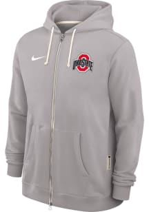 Mens Ohio State Buckeyes Grey Nike Dri-Fit Long Sleeve Zip