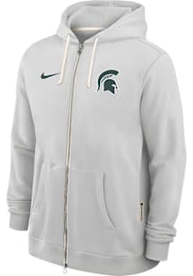 Mens Michigan State Spartans Ash Nike Dri-Fit Long Sleeve Zip
