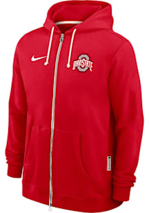 Nike Ohio State Buckeyes Mens Red Dri-Fit Long Sleeve Zip
