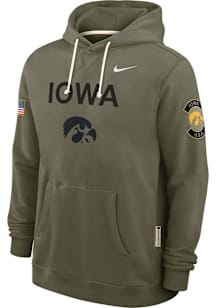 Mens Iowa Hawkeyes Olive Nike Military Appreciation Dri-FIT Hooded Sweatshirt