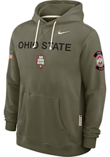 Mens Ohio State Buckeyes Olive Nike Military Appreciation Dri-FIT Hooded Sweatshirt