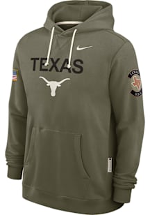 Nike Texas Longhorns Mens Olive Military Appreciation Dri-FIT Long Sleeve Hoodie