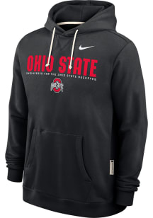 Mens Ohio State Buckeyes Black Nike Dri-Fit Hooded Sweatshirt