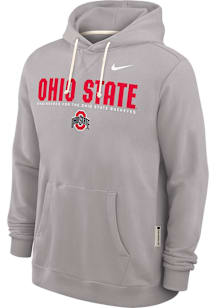 Nike Ohio State Buckeyes Mens Grey Dri-Fit Long Sleeve Hoodie