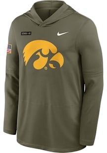 Mens Iowa Hawkeyes Olive Nike Military Appreciation Dri-FIT Long Sleeve Hoodie