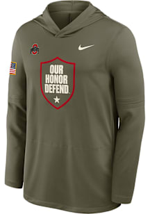 Mens Ohio State Buckeyes Olive Nike Military Appreciation Dri-FIT Long Sleeve Hoodie