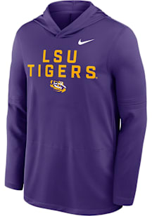 Nike LSU Tigers Mens Purple Dri-Fit Long Sleeve Lightweight Hoodie