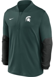 Mens Michigan State Spartans Green Nike Dri-Fit Qtr Zip Pullover
