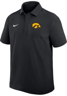 Mens Iowa Hawkeyes Black Nike Dri-Fit Short Sleeve Polo Shirt