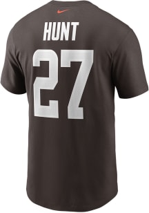 Kareem Hunt Cleveland Browns Brown Primetime Short Sleeve Player T Shirt