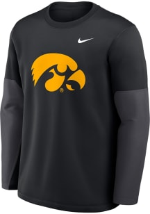 Mens Iowa Hawkeyes Black Nike Coach Long Sleeve T-Shirt