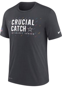Nike Dallas Cowboys Grey Crucial Catch Short Sleeve T Shirt