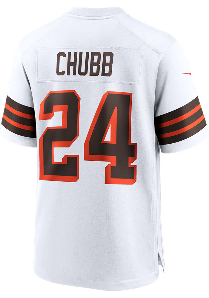 Nick Chubb Nike Cleveland Browns White Alternate Game Football Jersey