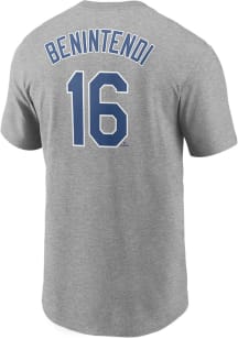 Andrew Benintendi Kansas City Royals Grey Name And Number Short Sleeve Player T Shirt