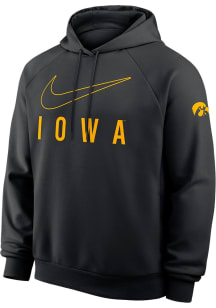 Mens Iowa Hawkeyes Black Nike Dri-Fit Long Sleeve Hoodie