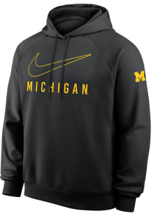 Mens Michigan Wolverines Black Nike Dri-Fit Long Sleeve Hoodie