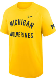 Michigan Wolverines Yellow Nike Dri-Fit Short Sleeve T Shirt