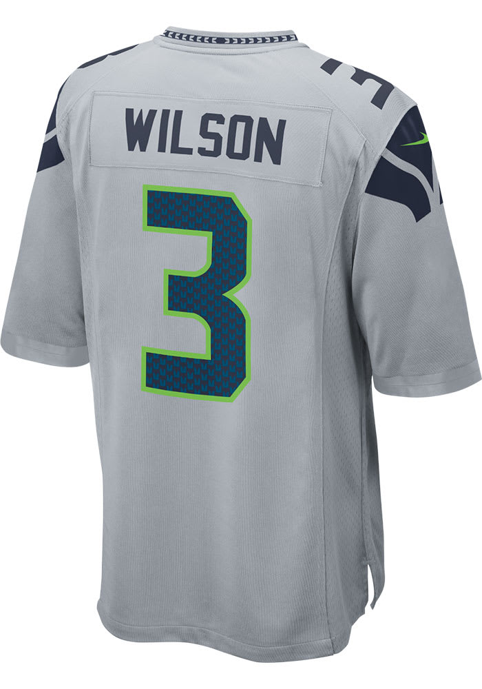 Russell Wilson Seattle Seahawks Alternate Game Jersey - Grey