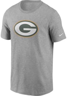 Nike Green Bay Packers Grey Team Logo Short Sleeve T Shirt