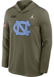 Nike North Carolina Tar Heels Mens Olive Military Appreciation Jordan Dri-FIT Long Sleeve Lightwei..