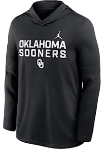 Nike Oklahoma Sooners Mens Black Dri-Fit Long Sleeve Lightweight Hoodie