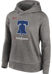 Nike Philadelphia Phillies Womens Dark Grey 2024 Postseason Participant Hooded Sweatshirt